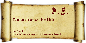Marusinecz Enikő névjegykártya